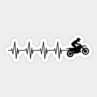 Motor Cross Heartbeat Sticker